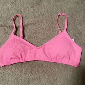 Bright Pink Scoop Bikini Top